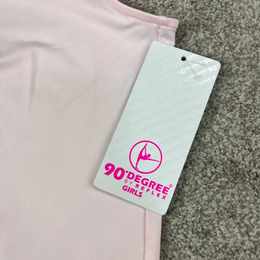 NWT! 90 Degrees Girls Light Pink Athletic Dress Size Large